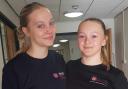 Maddison Bourn (L) is heading to Italy this weekend to compete in the European Cup.  She's pictured with fellow skater Mallory Pearce.