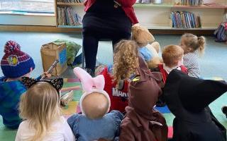 Children gathered at Ely Library for World Book Day