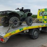 A quad bike was seized in White Cross Road, Wilburton, after police spotted it being ridden by an 11-year-old boy - with two other children on the back.