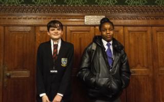 The Soham Village College students at the Houses of Parliament.