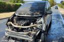 The car was destroyed after the fire in Newmarket