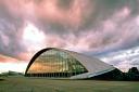 The American Air Museum at Duxford, built by architects Fosters and Partners in 1997. The following year, it was awarded the Stirling Prize RIBA Building of the Year Award and in 2020 gained Grade II* Listed status.