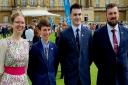 Emily Pieters, Abigail Stubbs, Rory Donoghue and Joe Harris of 1094 Ely Squadron Royal Air Force Air Cadets met HRH Prince Edward at Buckingham Palace to receive their gold Duke of Edinburgh Awards.