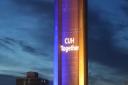 Cambridge University Hospitals NHS Foundation Trust first lit its chimney in the colours of blue and yellow on March 9.