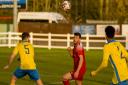 Ryan Gibbs (centre) scored for Ely City in their 2-2 draw at Long Melford in the Eastern Counties Premier Division.