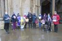 Ely Diocesan Mothers’ Union  stand together for 3 minutes to raise awareness for the 16 Days of Activism against gender-based violence