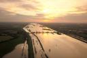 Jason Cox captured drone footage of flooded fields at Sutton Gault just before sunset following recent flooding.