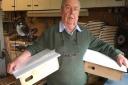 Ely man John Stimpson is just 174 swift boxes away from having made a total of 20,000 that he will reach by the end of this year. Here, he is pictured in his workshop. Picture: HELEN PLETTS