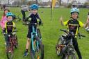Beau Havis, Freddie Henry and Luca Portaluri celebrating for Ely & District Cycling Club.