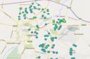Cambridge council homes damp and mould hotspots map created by Cambridge City Council.