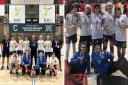 The England team celebrates with silver medals from the European U17 Rink Hockey Championships.