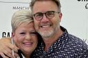 Sue Smith pictured with singer-songwriter Gary Barlow