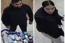 Police have released CCTV images of a man and a woman they would like to speak to in connection with a theft from Tesco in Bar Hill.