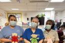 Nurses in the department with some of the teddies.