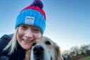Sarah Borland and her dog, Trudy, after a marathon training session.