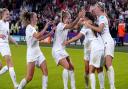 Soham Town Rangers Football Club is inviting residents to the ground on Sunday (July 31) to watch the women's Euros final on a big screen. Pictured are some of England's players celebrating during the semi-final match in Sheffield on Wednesday (July 26).