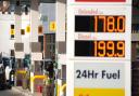 A display sign showing unleaded petrol prices at 178.0 per litre and diesel prices at 199.9 per litre at a service station in Long Stratton, Norfolk.