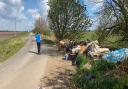 Walkers face this massive fly-tipped pile of waste in Chatteris