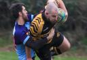 Grant Storey scores for Ely Tigers in their win at Fakenham.