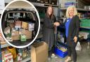 Weightwatchers studio coach, Michelle Allen (R) delivered ?250 of goods to The Trussell Trust on October 14.