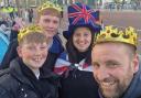 Finley, Caiden, Angela and Steve Smith camped on The Mall in London for the King's Coronation  