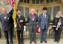 President of the City of Ely branch of the Royal British Legion, Ian Lindsay, chairman David Martin, the city’s mayor Chris Phillips, branch vice-chairman Neil Grimston and trumpeter Laurine Green.