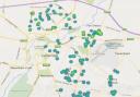 Cambridge council homes damp and mould hotspots map created by Cambridge City Council.