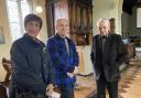 Francois and Jim Sartain with Dan in St Andrew’s Church, Witchford.