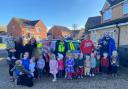 Six childminders gathered with local PCSO Mags Harvey at Hannah McCreadie's childminding setting for road safety week.