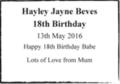 Hayley Jayne Beves