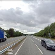 Two people were injured in a crash on the A14 at Swaffham Bulbeck