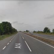 There are severe delays on the A14 near Kentford between Newmarket and Bury St Edmunds