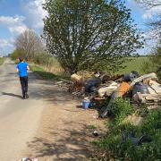 Walkers face this massive fly-tipped pile of waste in Chatteris