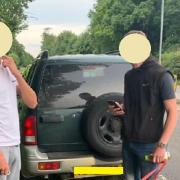 Kevin Hall and Robert Smith, both 19, were spotted driving a green Suzuki Vitara in Longstowe, with two sight hounds, in July last year.
