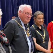 From left: Mrs Mary Rone, deputy mayoress; Cllr Chris Phillips, deputy mayor, Jane, Cllr Richard Morgan's wife and Cllr Morgan, mayor of Ely.