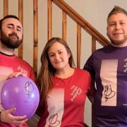 Amber Coulson (middle), along with her husband Jordan and brother Sam Mills (pictured) , are all taking part in a skydive on June 4  in support of The Ectopic Pregnancy Trust.
