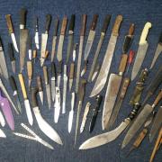 The East Cambs Neighbourhood Policing Team are encouraging residents to hand in illegal knives during May 16-20. The image is from a previous knife amnesty.