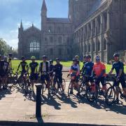 Ely riders at the start of the ride