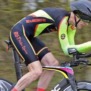 Martin Holmes was the second Ely & District rider home at the club's latest time trial event in freezing conditions