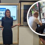 Lucy Frazer, MP for South East Cambridgeshire, speaking at a Google digital workshop in Ely.