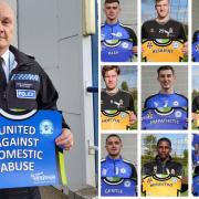 Chief Constable Nick Dean alongside Peterborough and Cambridge United players have teamed up as part of a domestic abuse campaign.