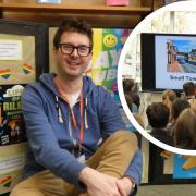 Author Simon James Green visited students at Soham Village College as a climax to a fortnight of World Book Day celebrations. 