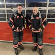 Tom (L) and Roly (R) have already raised more than £4500 collectively for the Fire Fighters Charity ahead of running in the 2023 London Marathon on April 23.
