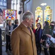 HM King Charles III on a visit to The Stained Glass Museum in November 2019