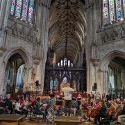 Ely Sinfonia in rehearsal at Ely Cathedral.