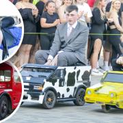 A horse, two mini cars and a campervan were among the modes of transport that helped students from Littleport and East Cambridgeshire Academy get to their prom.