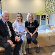 FreeToFeedCP encourages businesses to sign up as a breastfeeding and pumping friendly business. Pictured is Cllr Alan Sharp, Andi Bulai manager of The Yard, Susanne Stent, and in the soft play area Michaela (visitor to The Yard with her parents).