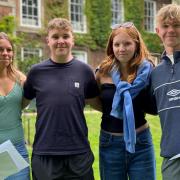 King's Ely students with their GCSE results