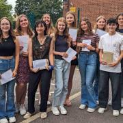 Students at Ely College, part of Meridian Trust, with their GCSE results.