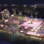 Illustrative image of new Christmas market and ice rink planned for Parker's Piece, Cambridge. Image taken from planning documents.
